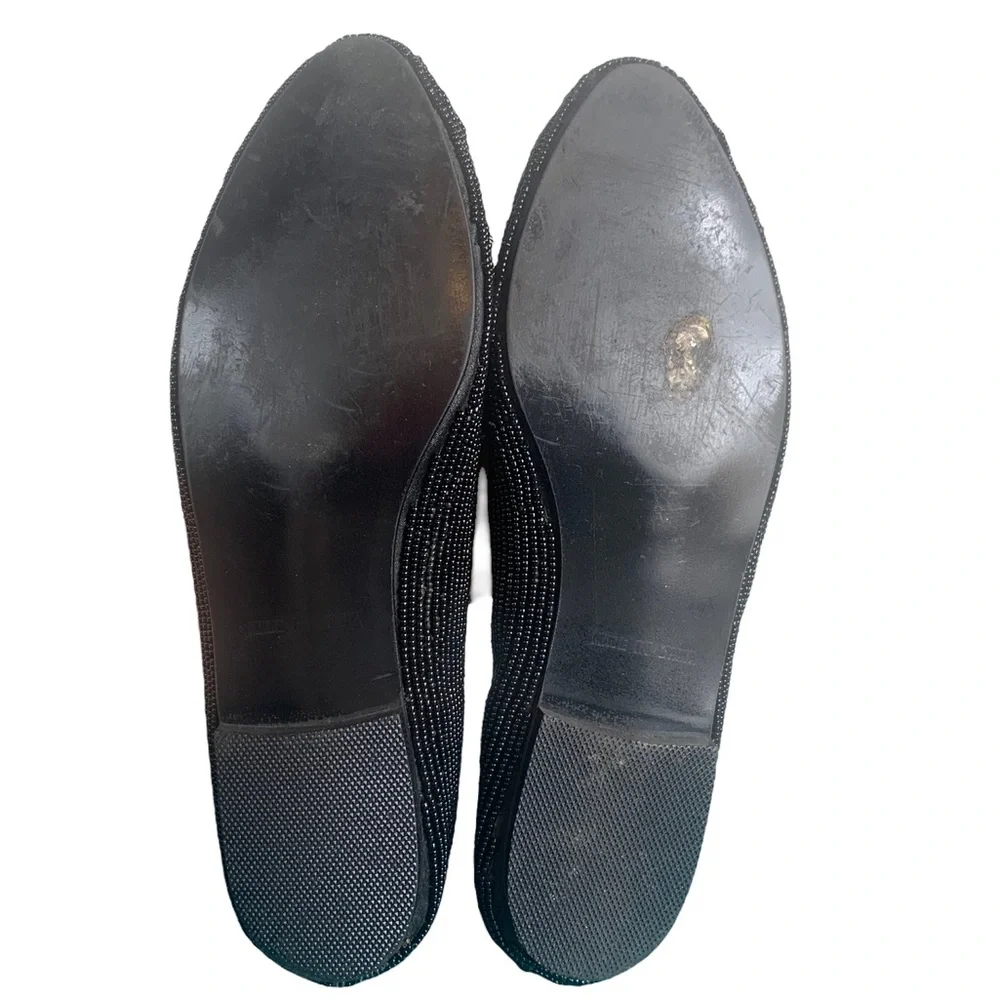 CAPARROS: Vintage Black Beaded Close Toed Espadrilles- Size 6